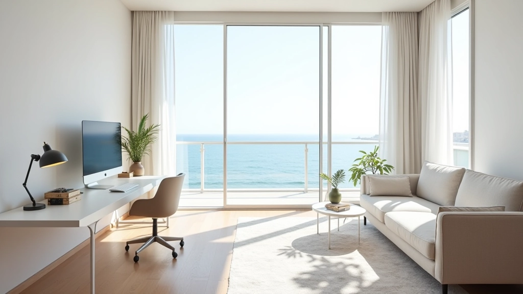 Apartamento estudio ejecutivo moderno con zona de trabajo